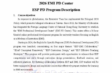  NCKU_Center for Bilingual Education Professional Development