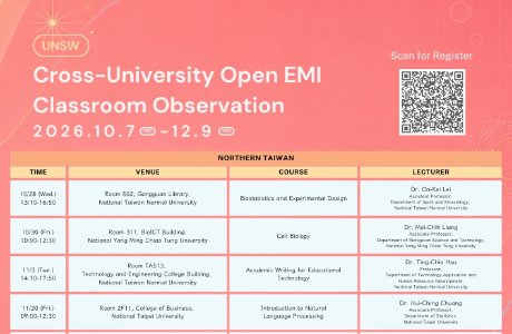 高雄醫學大學與國立臺灣師範大學EMI教學資源中心共同辦理 「UNSW EMI專業交流活動」資訊